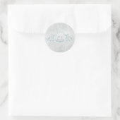 Zeepaarden & Schelpen Strand Bruiloft Favor Ronde Sticker (Tas)