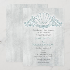 Zeepaarden & Strand Bruiloft Uitnodigingen met Sch