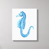 Zeepaardenblauwe waterverf aan de kust canvas afdruk (Voorkant)