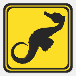 Zeepaardenkruising ! vierkante sticker