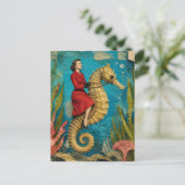 Zeepaardenrit Fantasie Briefkaart (Staand voorkant)
