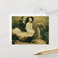 Zeepaardenrit Fantasie Nep Vintage Fotografie