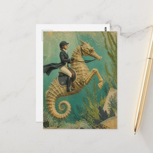 Zeepaardenruiters Briefkaart (Voorkant / Achterkant in situ)