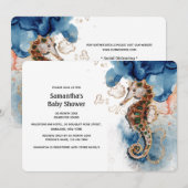 Zeepaardillustratie marine sinaasappel gouden wate kaart (Voorkant / Achterkant)