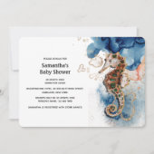 Zeepaardillustratie marine sinaasappel gouden wate kaart (Voorkant)