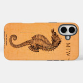zeepaardillustratie met Initialen Case-Mate iPhone Case (Achterkant (horizontaal))