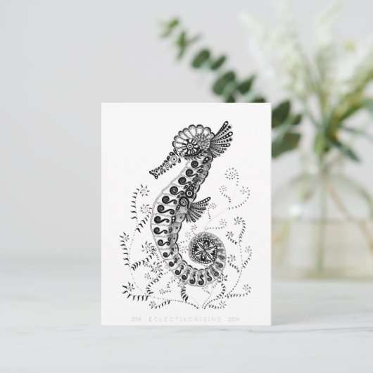 Zeepaardje 10 jaar briefkaart (Staand voorkant)