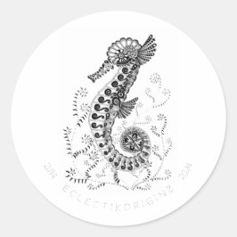 Zeepaardje 10 jaar ronde sticker
