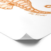 Zeepaardje afdruk poster (Hoek)