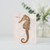  zeepaardje - Antiek zeepaardjes Gepersonaliseerd Briefkaart (Staand voorkant)