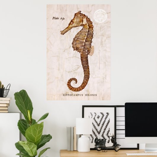  zeepaardje - Antiek zeepaardjes Gepersonaliseerd Poster (Thuiskantoor)