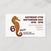 Zeepaardje, aquatisch kinderkaartje informatiekaartje (Achterkant)