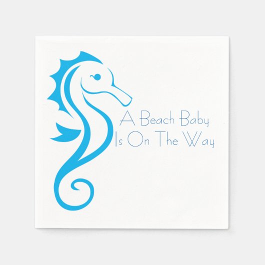 Zeepaardje Baby shower servet (boy) (Voorkant)