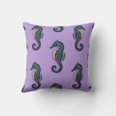 Zeepaardje Batik Kussenhoes Lavendel Kussen (Achterkant)