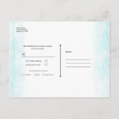 Zeepaardje Blauwgroen & Gouden Waterverf Bruiloft  Aankondigingskaart (Achterkant)