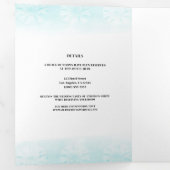 Zeepaardje Blauwgroen & Gouden Waterverf Bruiloft Drieluik Uitnodiging (Binnenzijde eerst)