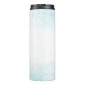 Zeepaardje Blauwgroen & Gouden Waterverf Kuststran Thermosbeker (Achterkant)