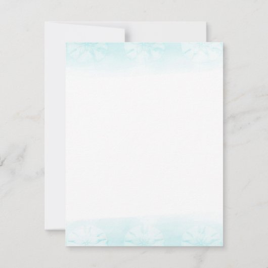 Zeepaardje Blauwgroen & Gouden Waterverf Save the  Kaart (Achterkant)