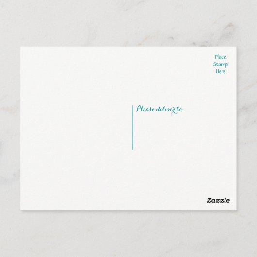 Zeepaardje Blauwgroen groen turquoise Dank u stran Briefkaart (Achterkant)