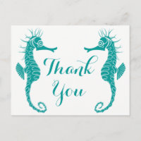 Zeepaardje Blauwgroen groen turquoise Dank u stran