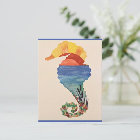 Zeepaardje Briefkaart (Staand voorkant)