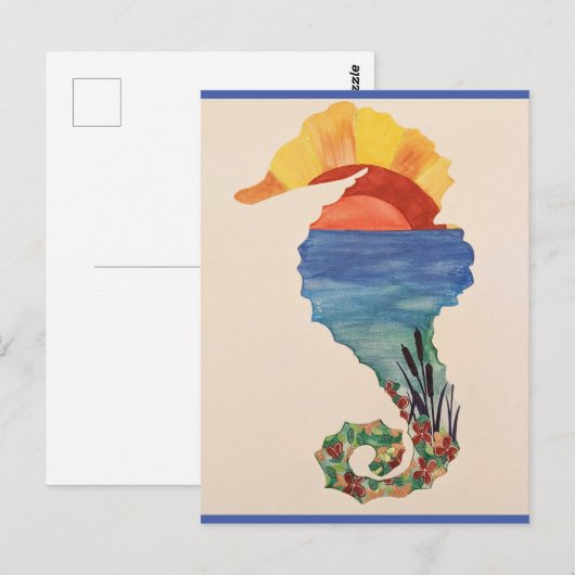 Zeepaardje Briefkaart (Voorkant / Achterkant)