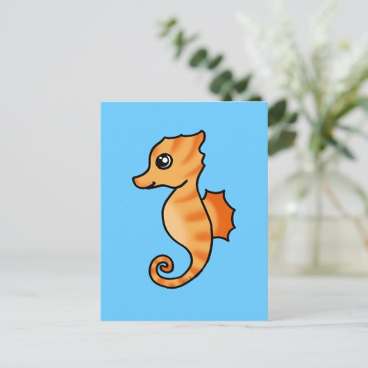 zeepaardje briefkaart (Staand voorkant)