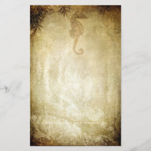  zeepaardje en bamboe sepia briefpapier