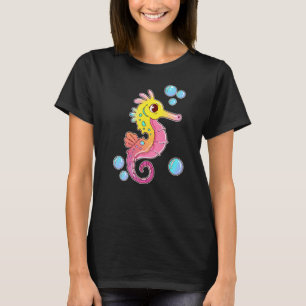 Zeepaardje en bubbels Mariene Vis Onderwater Stran T-shirt