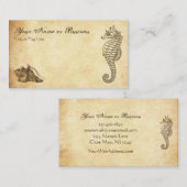  zeepaardje en Conch Shell Beach Visitekaartje (Voorkant / Achterkant)