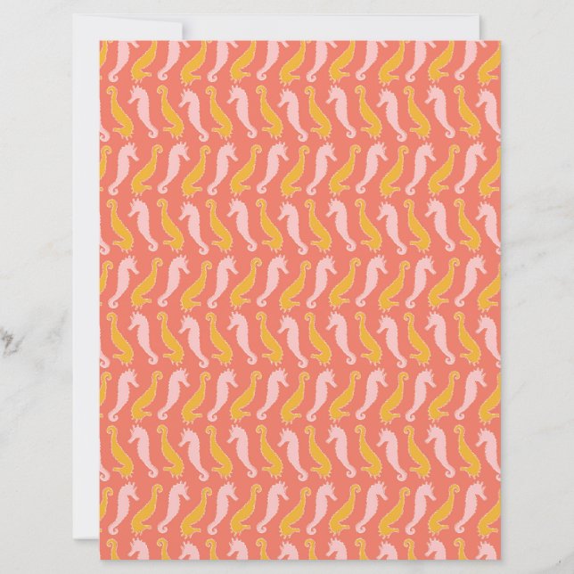 zeepaardje en schelpen papier patroon (Voorkant)