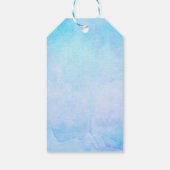 Zeepaardje en Seashell op Blue Waterverf Verjaarda Cadeaulabel (Achterkant)