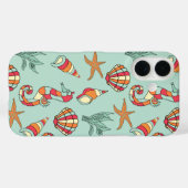 Zeepaardje en Seashell Patroon Case-Mate iPhone Case (Achterkant (horizontaal))