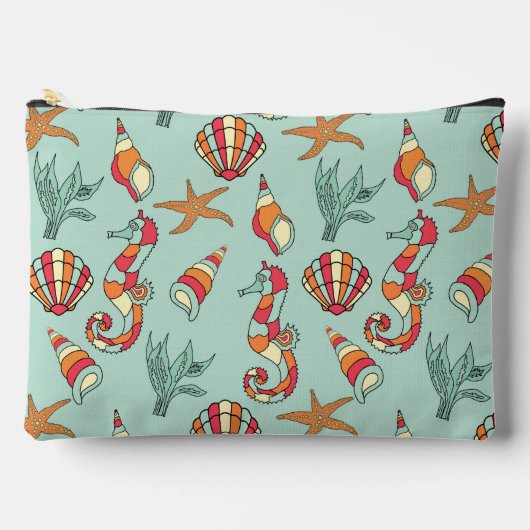 Zeepaardje en Seashell Patroon Etui (Voorkant)