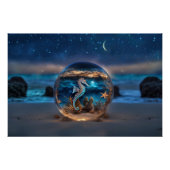 Zeepaardje en Starfish Beach Surreal Fantasy Perfect Poster (Voorkant)