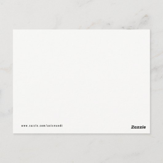 Zeepaardje en Zeeschelp op Blauwe Waterverf Hallo Briefkaart (Achterkant)