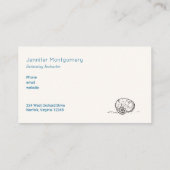 Zeepaardje en Zeeschelp op Blue Waterverf Nautical Visitekaartje (Achterkant)