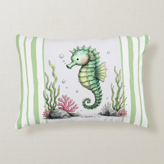 Zeepaardje in de Tuin van de Getijden Accent Kussen (Voorkant)
