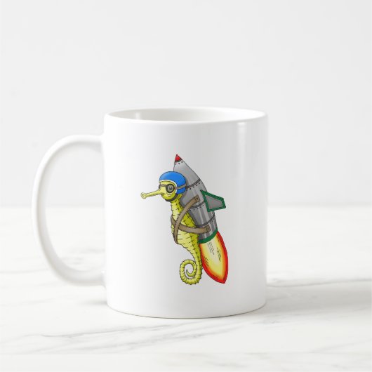 Zeepaardje Jetpack rit onder de zee Koffiemok (Links)
