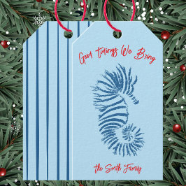 Zeepaardje Kerstkaart Cadeaulabel