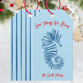 Zeepaardje Kerstkaart Cadeaulabel