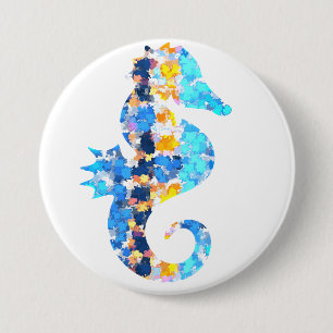 Zeepaardje Knop Ronde Button 7,6 Cm