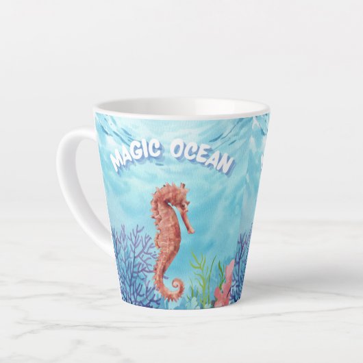 zeepaardje latte mok (Linkerhoek)