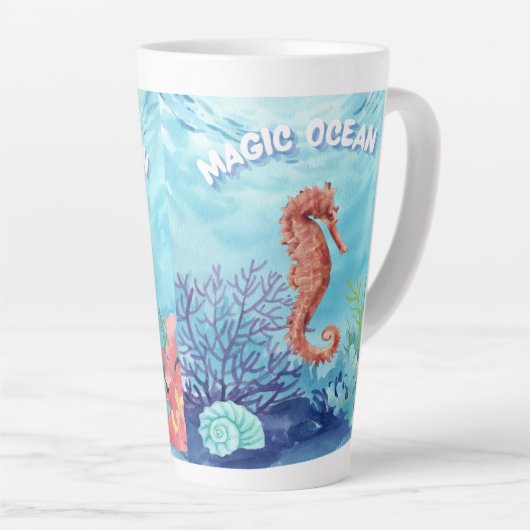 zeepaardje latte mok (Rechterhoek)