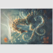 Zeepaardje Levendig gekleurd in Ocean Decoupage Tissuepapier (Voorkant)