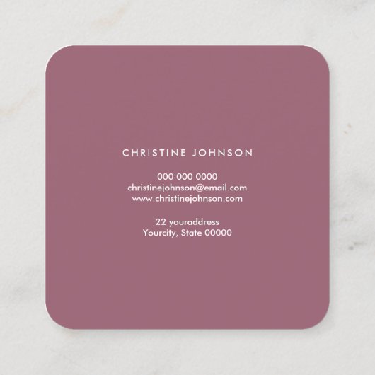 Zeepaardje logo op blush agaat vierkante visitekaartje (Achterkant)