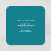 Zeepaardje logo op turquoise agaat vierkante visitekaartje (Achterkant)