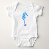 Zeepaardje mandala tekening baby bodysuit (Voorkant)