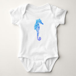 Zeepaardje mandala tekening baby bodysuit