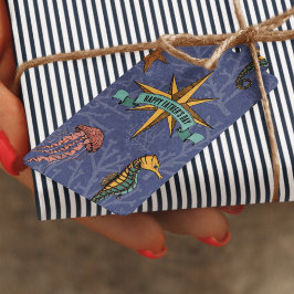 Zeepaardje Marine Ocean Animal Nautical Star Cadeaulabel